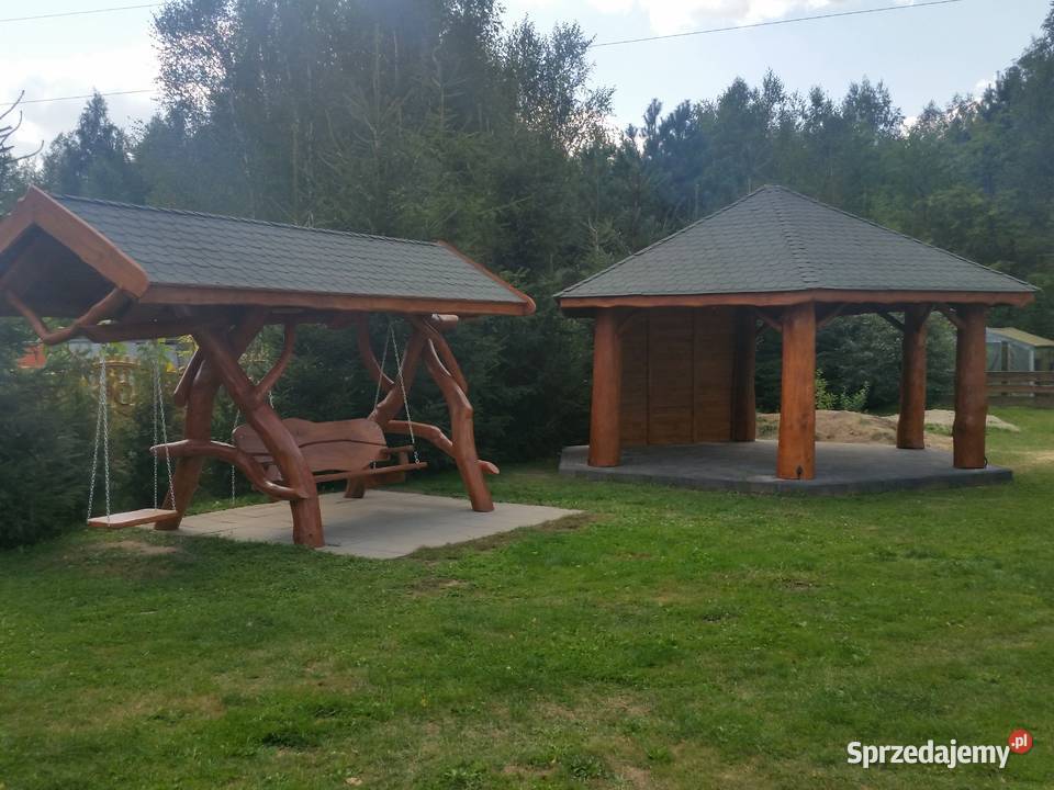 Huśtawka z naturalnych krzywych bali Ławka Meble Częstochowa sprzedam