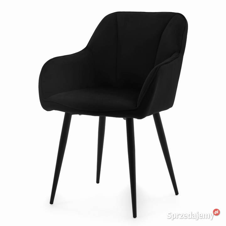 Czarne Krzesło Tapicerowane Lago Wysyłka 24H wielkopolskie Tarchały Małe