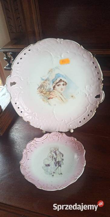 Patera z portretem dziewczyny Ze scenką dworską