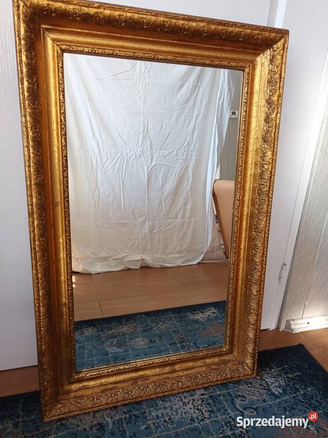 Piękne duże lustro w złotej ramie Aleksandrów Łódzki sprzedam