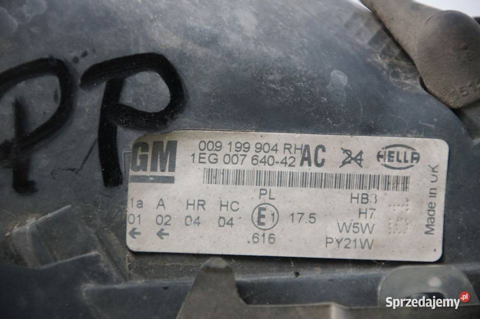 LAMPA PRAWA PRZÓD OPEL ASTRA G 009199904RH Lipno sprzedam