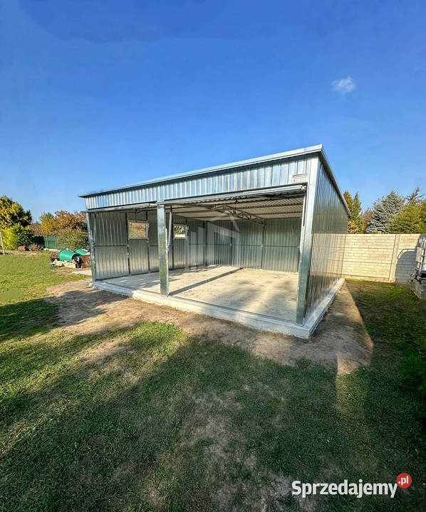 Garaż blaszany 6x6m 2x brama uchylna 2x okno Tychy