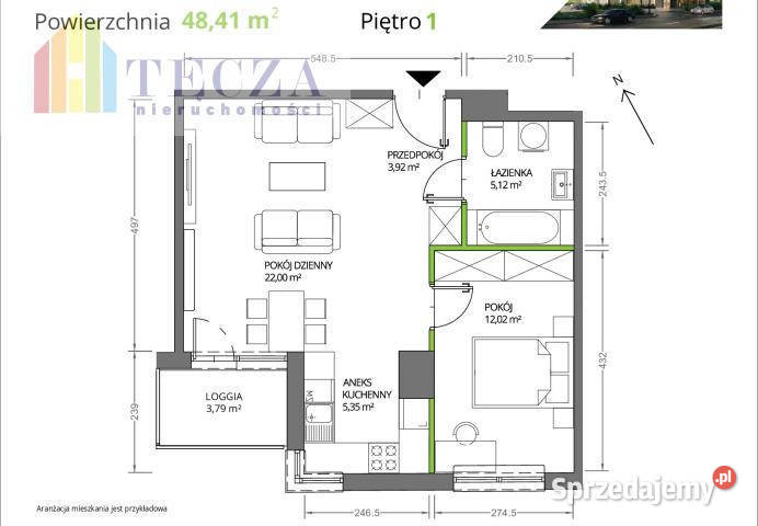 Mieszkanie 48m2 2 pok Warszawa al Krakowska