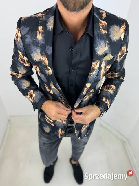 GIOVANNI PERA Marynarka męska D627 czarna w Rozmiar L Ostrów Wielkopolski