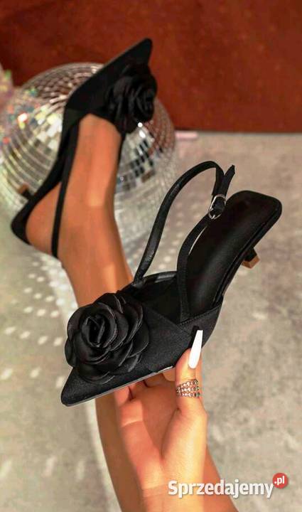 szpilki czarne satynowe inna Warszawa sprzedam