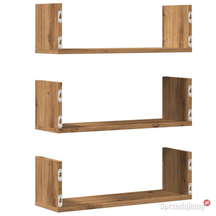Półki ścienne 3 dąb artisian 58x18x18 WM853289 mazowieckie Warszawa