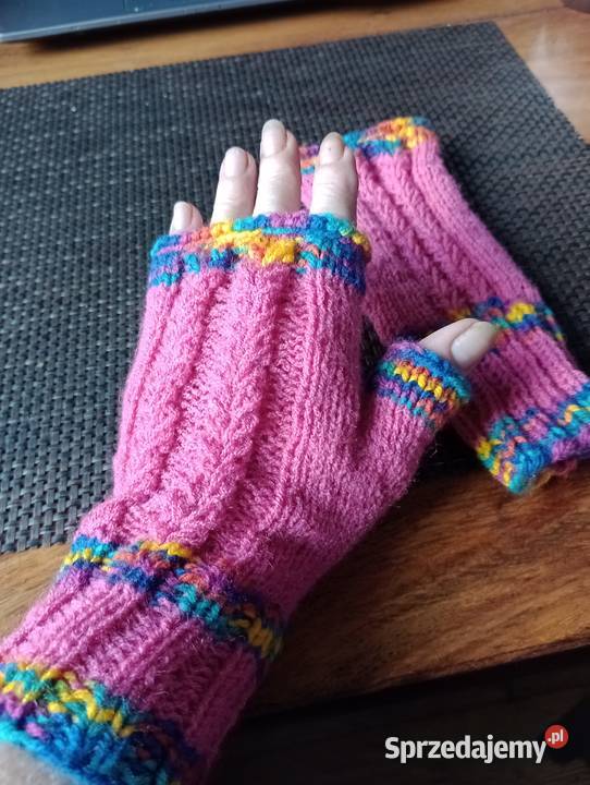 Ciepłe wełniane mitenki Lubsza