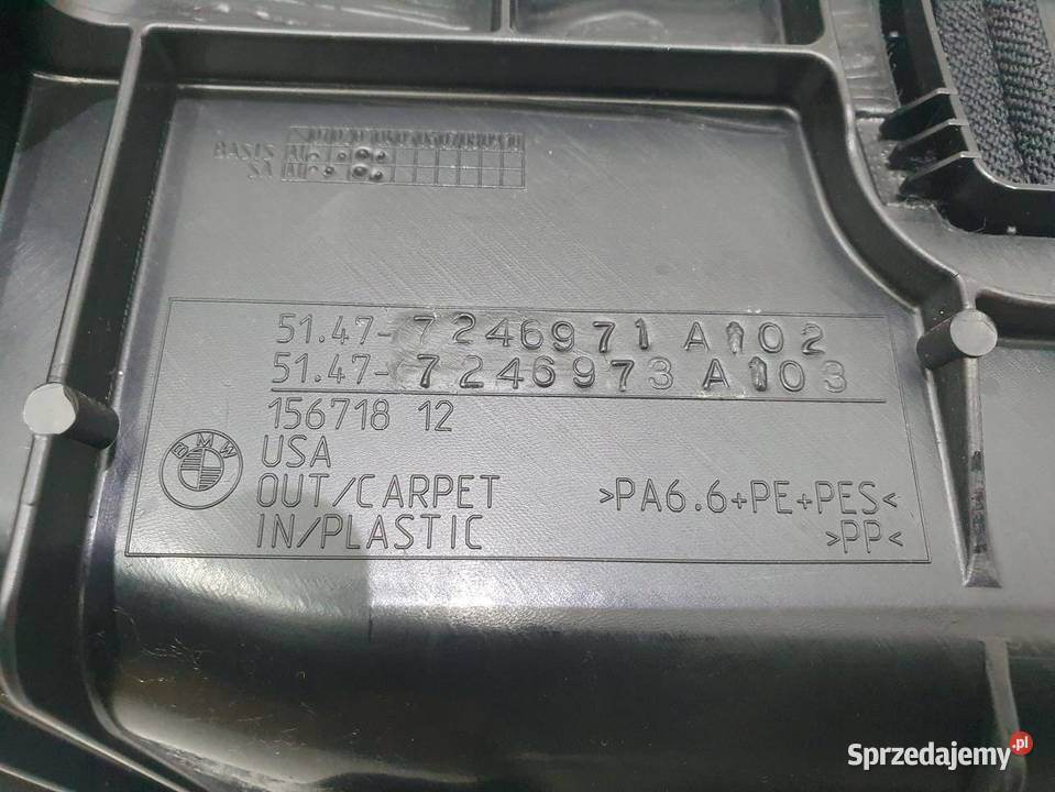 BOCZEK TAPICERKA BAGAŻNIKA 7246971 BMW E71 X6 Tapicerki samochodowe