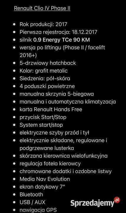 Renault Clio IV 2017 Alize 09 TCE niski przebieg świętokrzyskie Ćmielów sprzedam