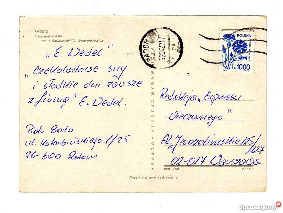 RADOM FRAGMENT MIASTA POCZTÓWKA Krynki