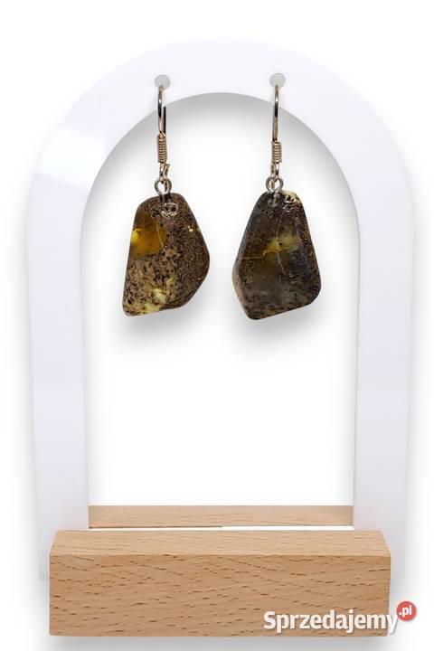 Kolczyki z BURSZTYNU bursztyn bałtycki bryłki mazowieckie Warszawa
