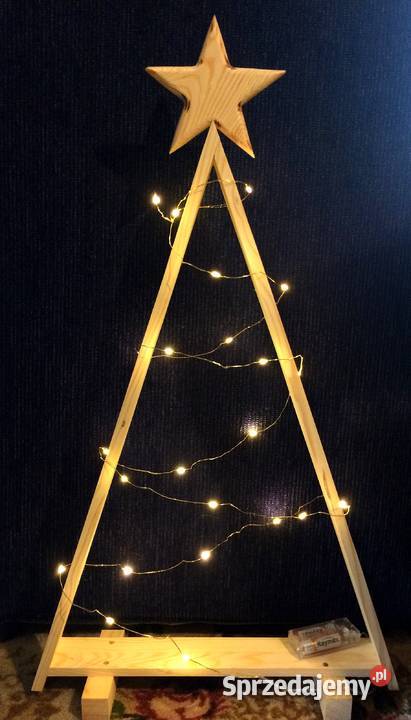 Świąteczna choinka drewniana choinka trókąt mała