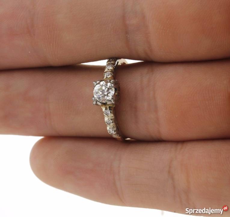 Pierścionek z Brylantami Antyk 055 karata Łódź sprzedam