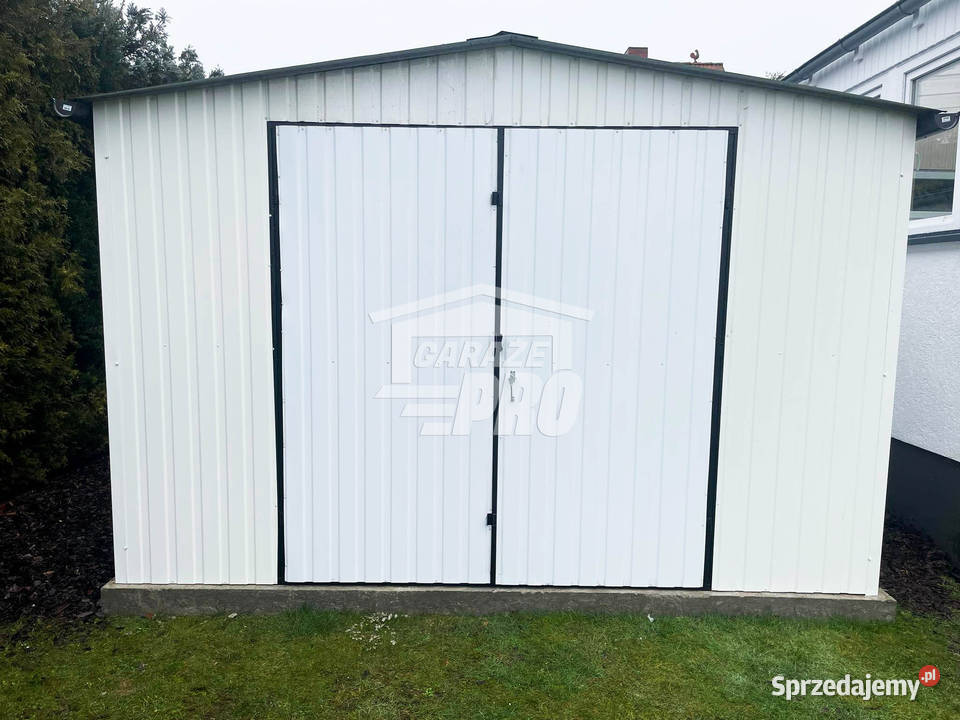 Garaż blaszany 4x6 Brama dwuskrzydłowa Biały Szczecinek