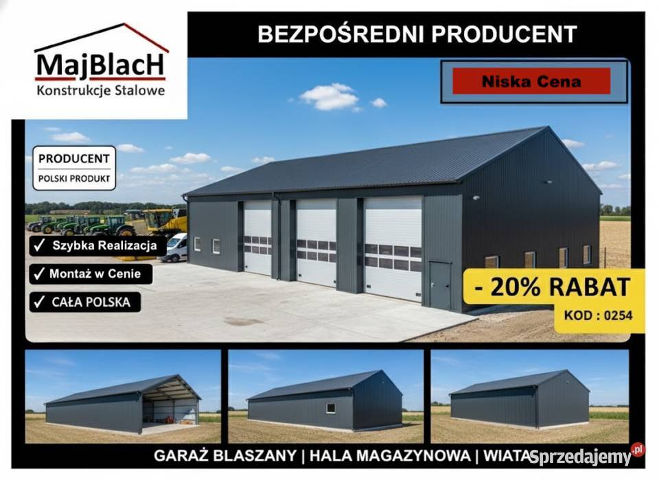 A121Grafitowy Garaż Blaszany Dwuspadowy Duża Sprzedaż Krapkowice