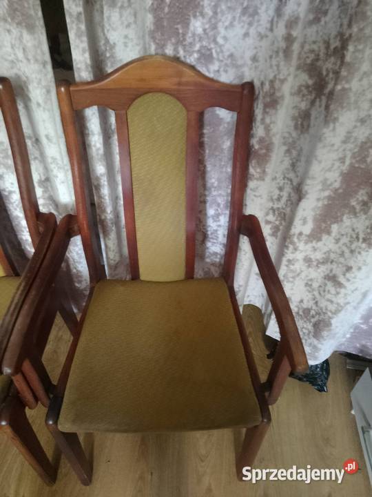 Drewniane krzesła z podłokietnikami Wieliczka sprzedam