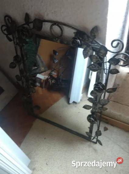 Lustro ścienne 40x60 rama metalowa kwiaty róże małopolskie Kraków