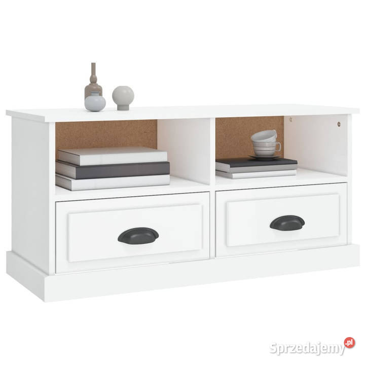 Szafka pod TV biała na wysoki połysk 93x355x45 mazowieckie Warszawa