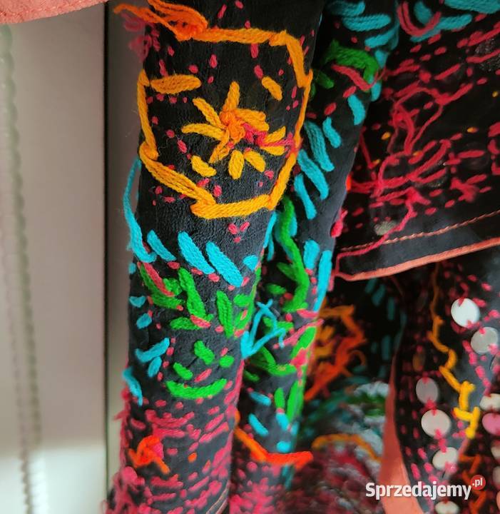 Duża chusta szal dupatta haftowana szyfon czarna Szczecin