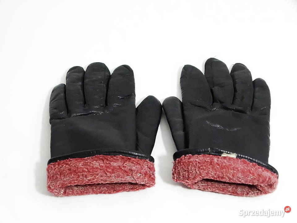 Rękawiczki zimowe skórzane z czerwonym środkiem Rozmiar L Biłgoraj sprzedam