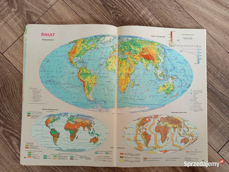 Atlas geograficzny Polska Kontynenty Świat miękka Gdańsk