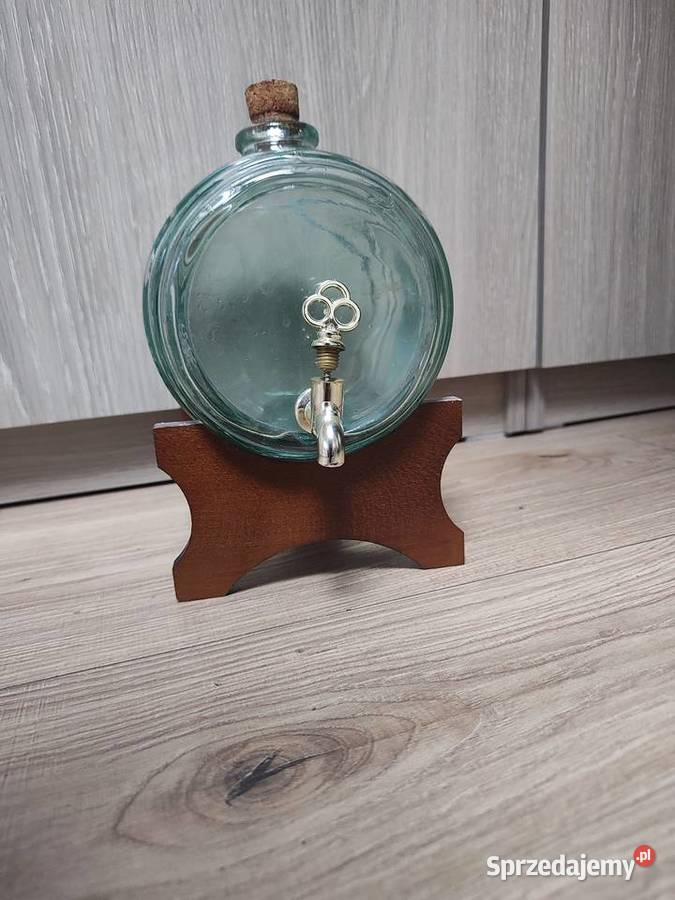 Beczółka szklana z kranikiem 2 litry na stojaku podlaskie