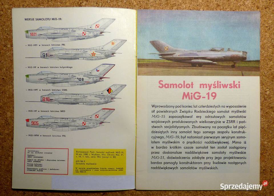 W Bartoszewski Samolot myśliwski MiG19 militaria, broń, wojskowość Warszawa