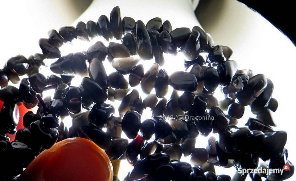 Bransoletka obsydian tęczowy sieczka czarna Kraków sprzedam