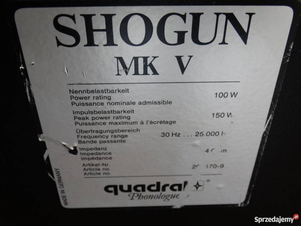 Kolumny Quadral Shogun MK II WYSYŁKA Jasło