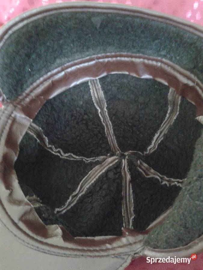 Czapka zimowa z daszkiem skórzana z nausznikami Łódź