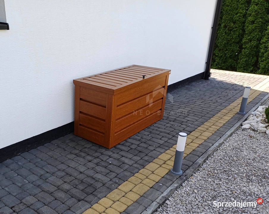 Skrzynia ogrodowa metalowa kufer 150x60x70 złoty sprzedam