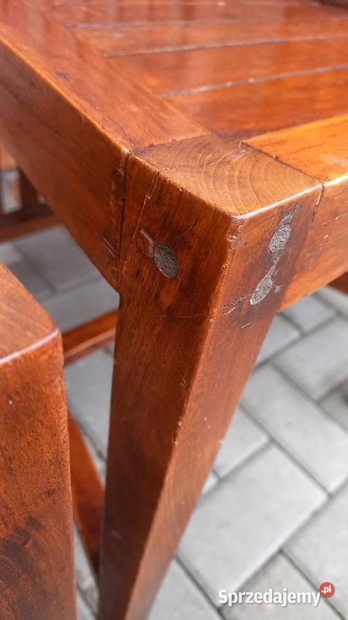 Krzesła tekowe drewniane 2 kolonialne twarde Gawroniec