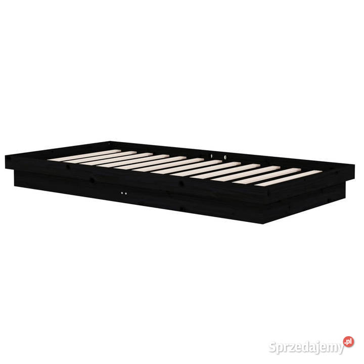 Rama łóżka czarna lite drewno 100 x 200 WM819901 Warszawa