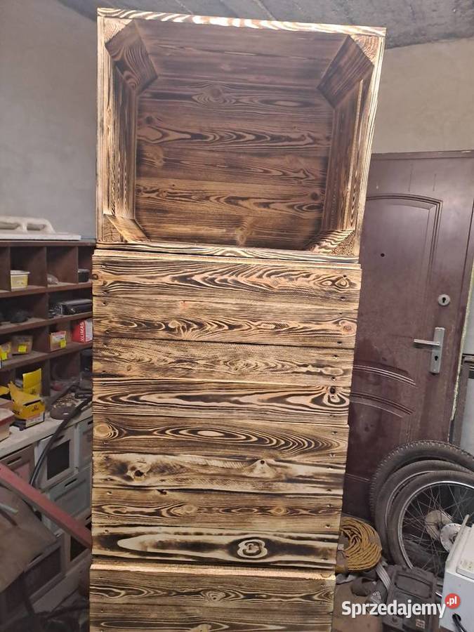 Skrzynka drewniana NUMER2 opalana szlifowana