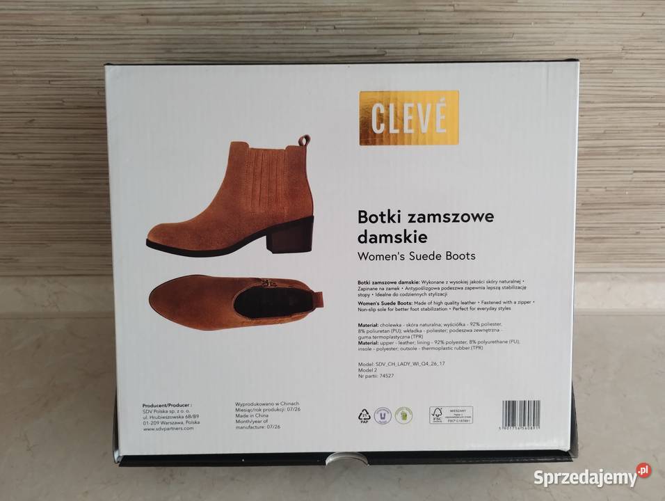 NOWE Buty damskie zamszowe botki JASNY BRĄŻ inna Zabrze