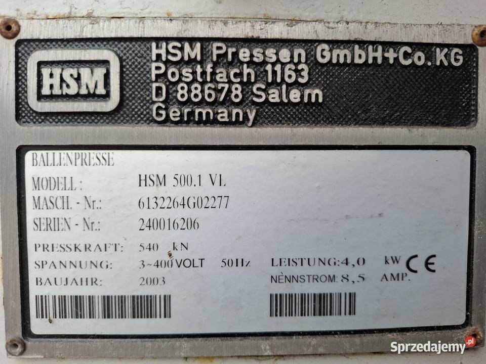 Belownica prasa do folii kartonu makulatury łódzkie Drzewica