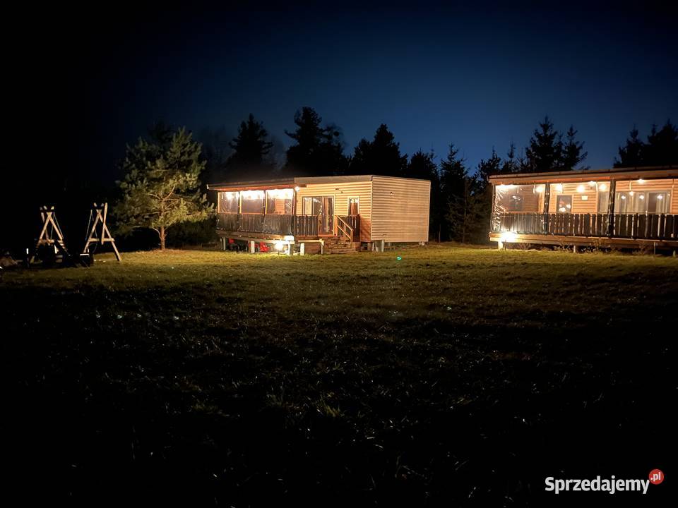 Domki drewniane rzeka kajaki Bory tucholskie pomorskie Czarna Woda