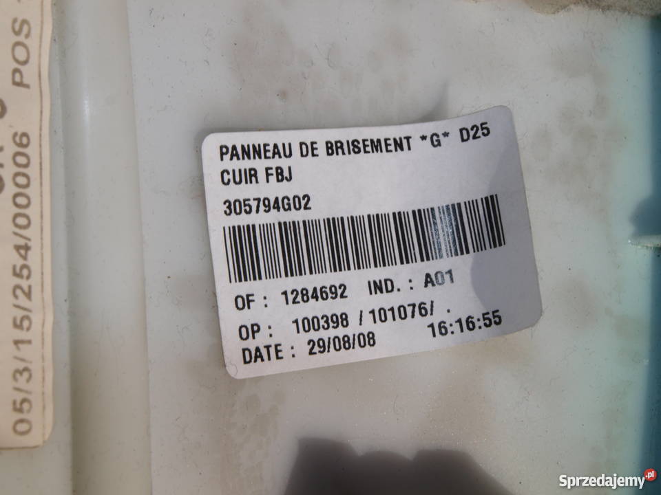 Peugeot 407 Coupe tapicerka boczek lewy tył 2005 Wyposażenie wnętrza Kalisz