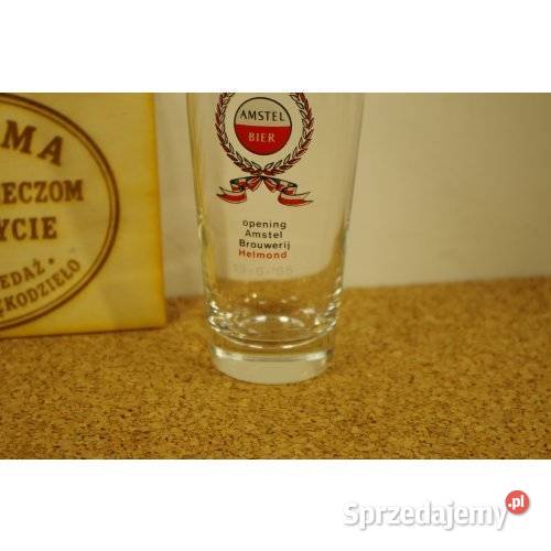 Oryginalna pamiątkowa szklanka Amstel Bier z Porcelana i szkło