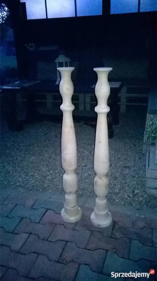 Świecznik drewniany ręcznie toczony rękodzieło