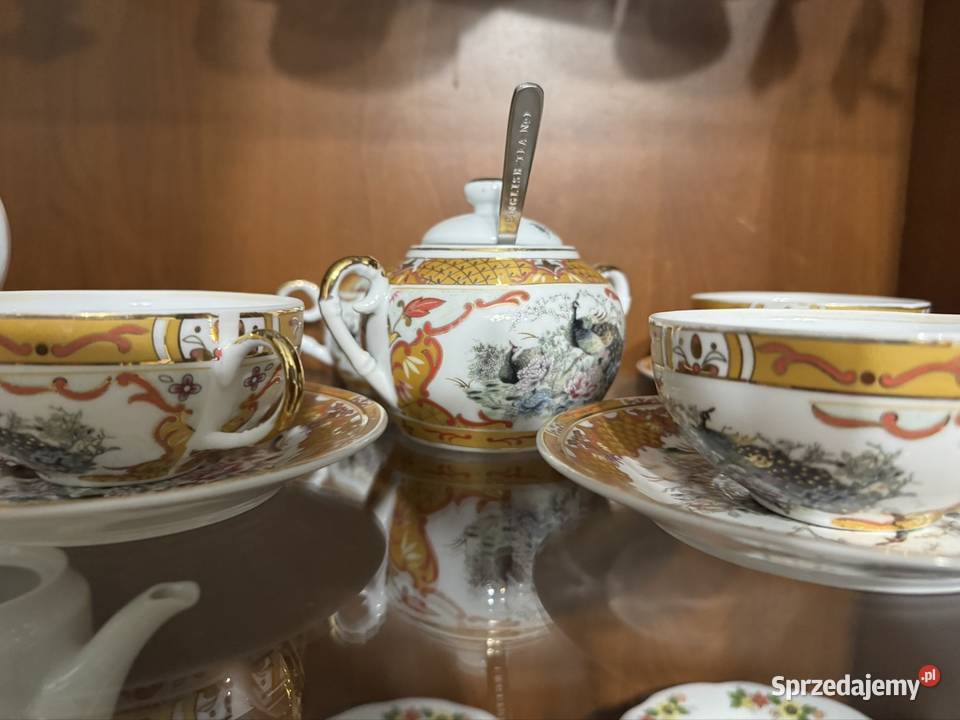 Serwis do herbaty z czasów PRL lata 80 porcelana Częstochowa