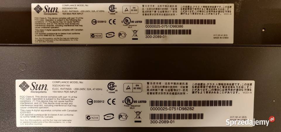 Profesjonalne PDU Sun Microsystems SQD24240V16A mazowieckie sprzedam