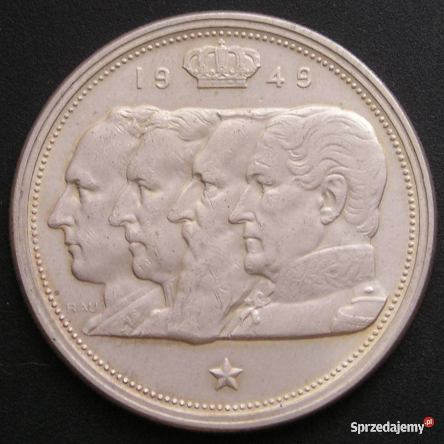 BELGIA 100 FRANKÓW 1949 CZTERECH KRÓLI SREBRO Łódź