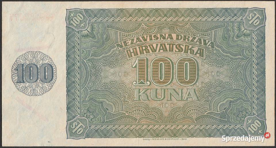 Chorwacja 100 kuna 1941 stan 2 Łódź