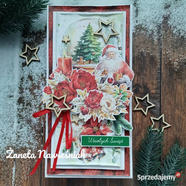 Kartka świąteczna z kopertą Boże Narodzenie Mszana Dolna