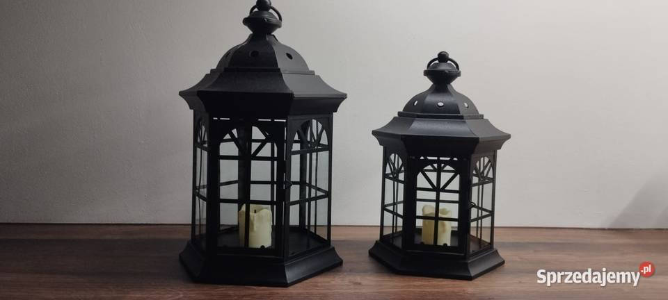 Lampiony metalowe szklone świeczniki ledowe kpl2 Bydgoszcz sprzedam