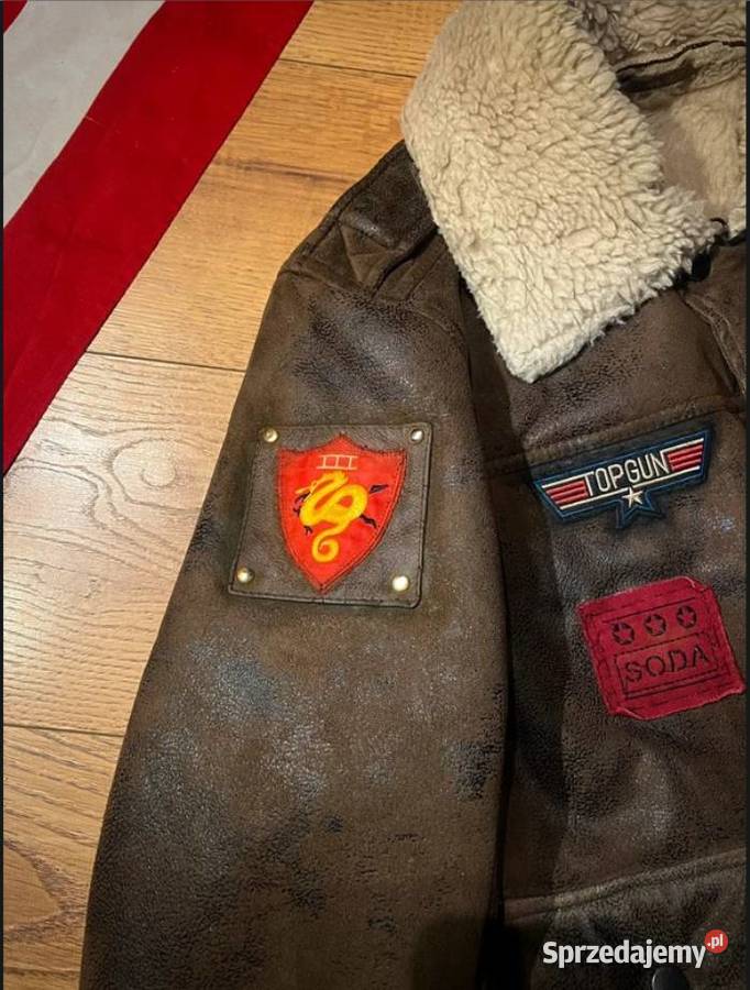 Kurtka Skóra Naturalna USA Top Gun A2 Shearling Poraj