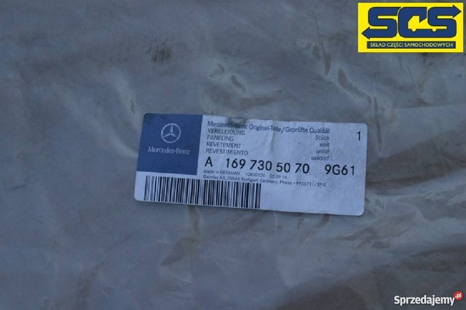 MERCEDES A B W169 W245 TAPICERKA DRZWI TYŁ PRAWY