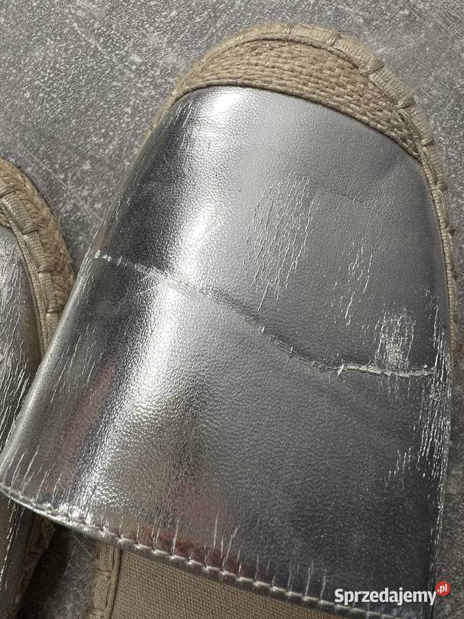 Espadrylebalerinki z paskiem SREBRNE DeeZee Jasło sprzedam