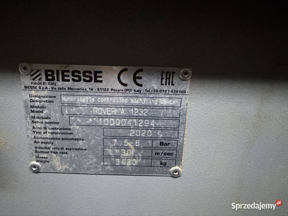 Cnc 3 osi Biesse Rover A 1232 Produkcja Stalowa Wola